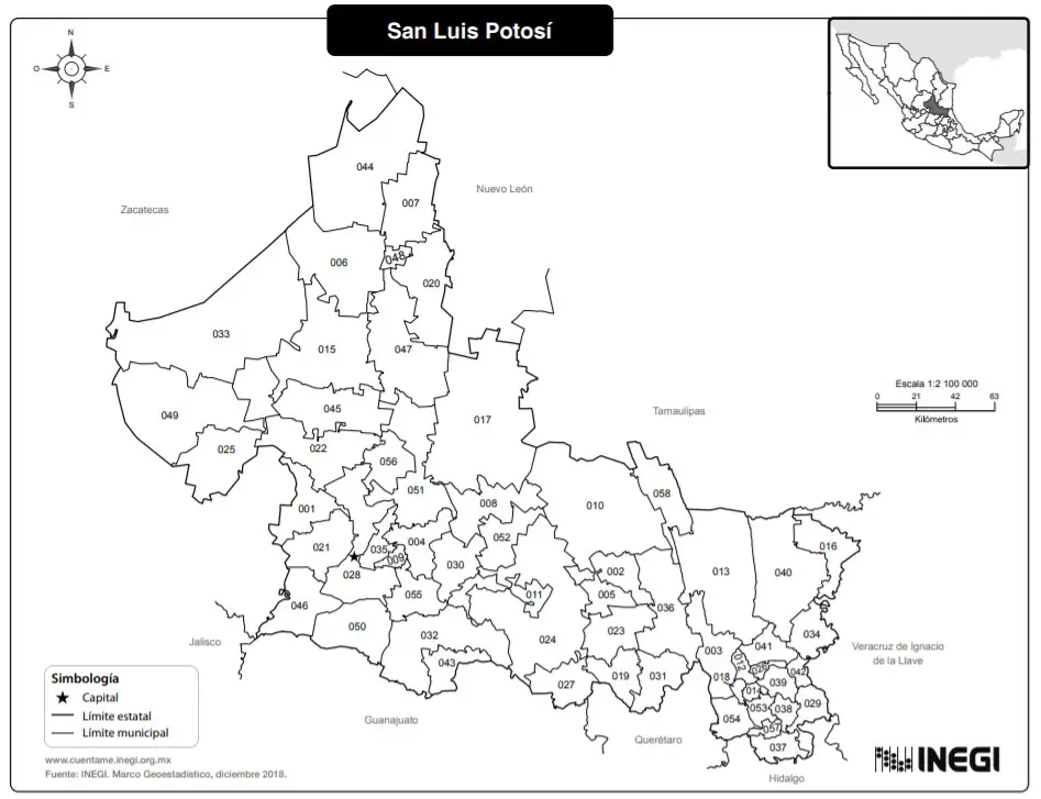 Mapa-de-San-Luis-Potosi-con-nombres-blanco-y-negro