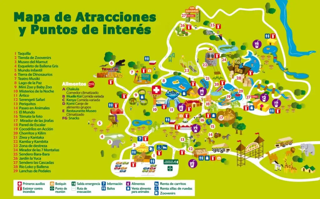 Mapa del Bioparque Estrella Monterrey 2024